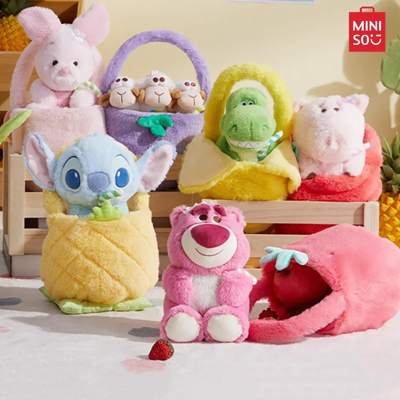 

MINISO Disney Pixar Fruit Market Series 2-in-1 Doll Bag Lotso Stitch Anime Plush Handbag Bag Children’s Toy Birthday Gift