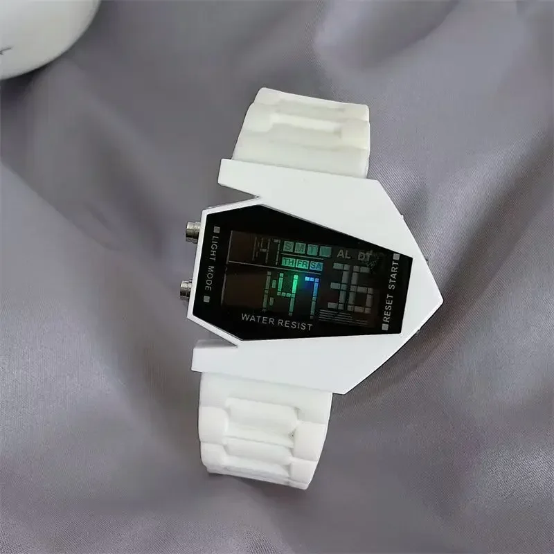 Men's and Women's Sports Couple Watches, Luminous Multi-functional Square Fighter Plane Watches, Men's Electronic Watches