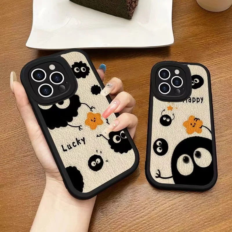 Cute Cartoon Briquette Back Covers for iPhone 15 Pro Max 14 Plus 13 12 11 Pro max On iPhone XR X XS Max Se2020 Anti Knock Cases