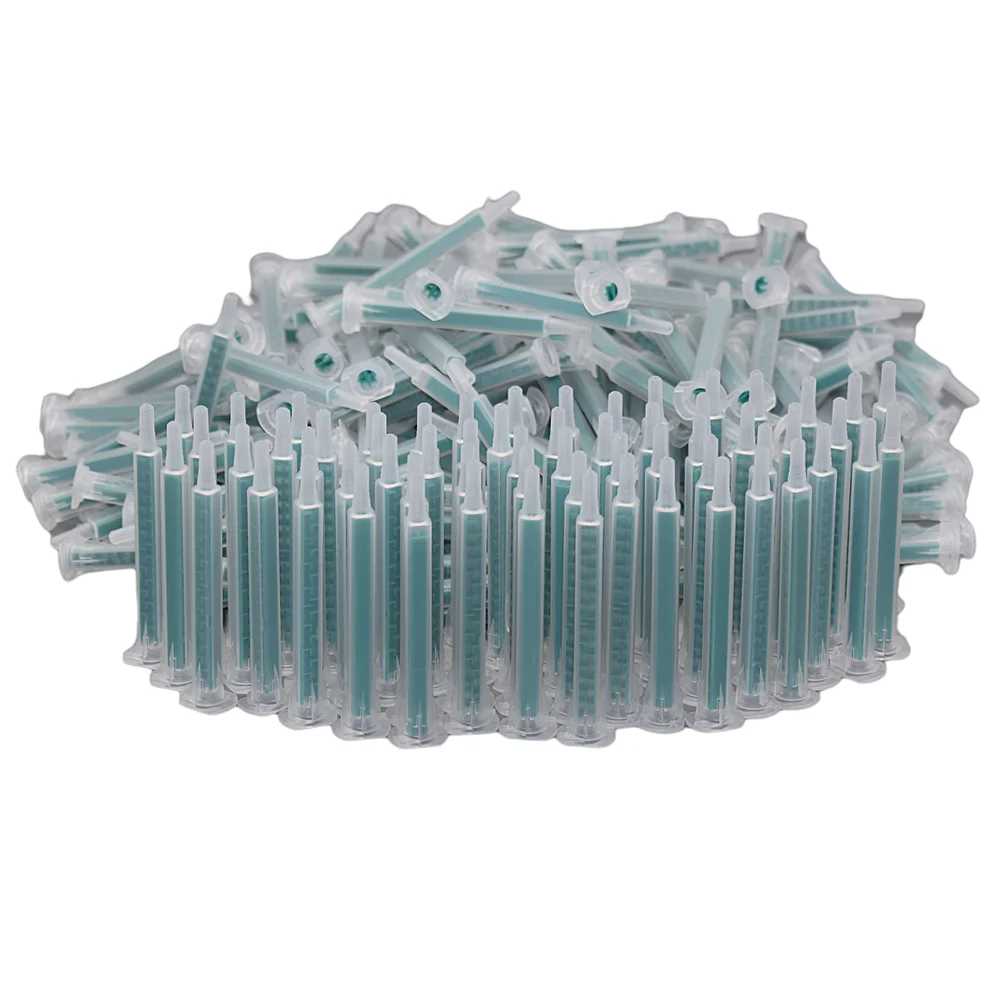 500pcs Static Mixer Plastic Mixing Tube Resin Glue Mixing Nozzles Syringe Set for 50ml 1:1 AB Epoxies Glues Adhesives Cartridge