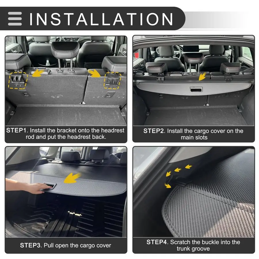 غطاء شحن قابل للسحب لصندوق السيارة لسيارة لينكولن كورساير 20202024 رف الطرود الخلفي للأمتعة غطاء درع أمان، قماش، Bl