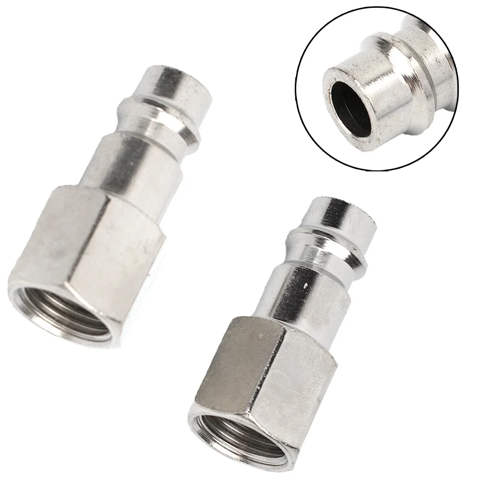 2Pcs Euro Type Air Line Hose Compressor Fitting Coupling Connector Quick Release 1/4'' Thread Air Line Hose Connector