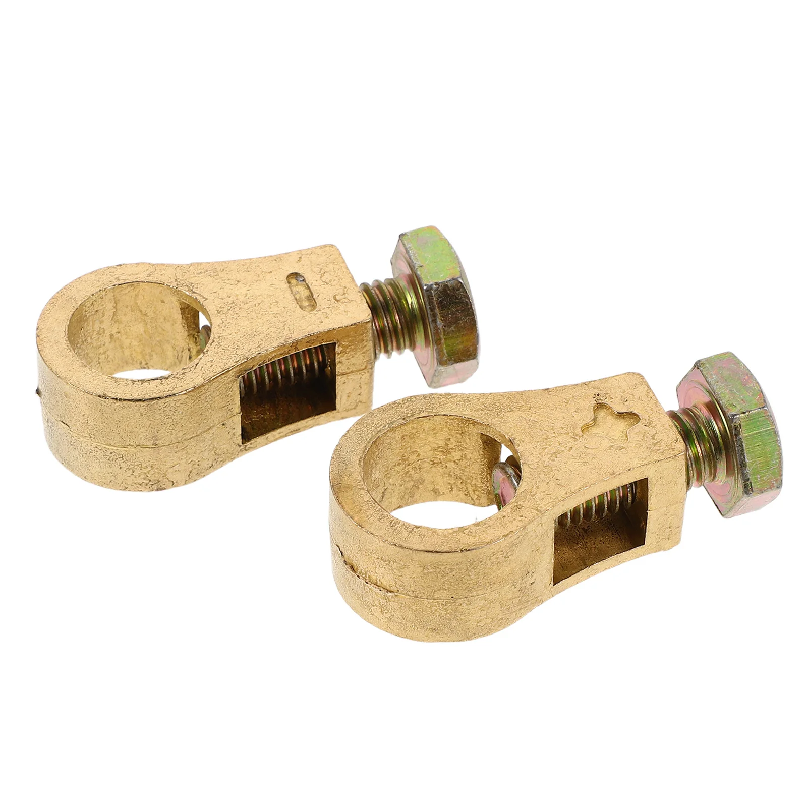 

1Pair Heavy Duty Brass Terminal Clamps Positive Negative Connectors Universal Car Automotive Truck Boat Accessories Kit