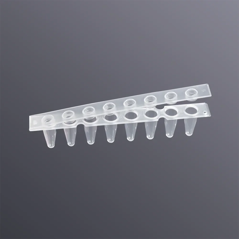 LABSELECT with cap and flat cover eight rows of tubes for PCR bioscience experiments