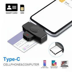 USB C타입 스마트 카드 리더, SIM 복제기, C타입 은행 세금 신고, DINE DNI 시민 IC 카드 ID 카드 리더, Mac 및 Android IOS용