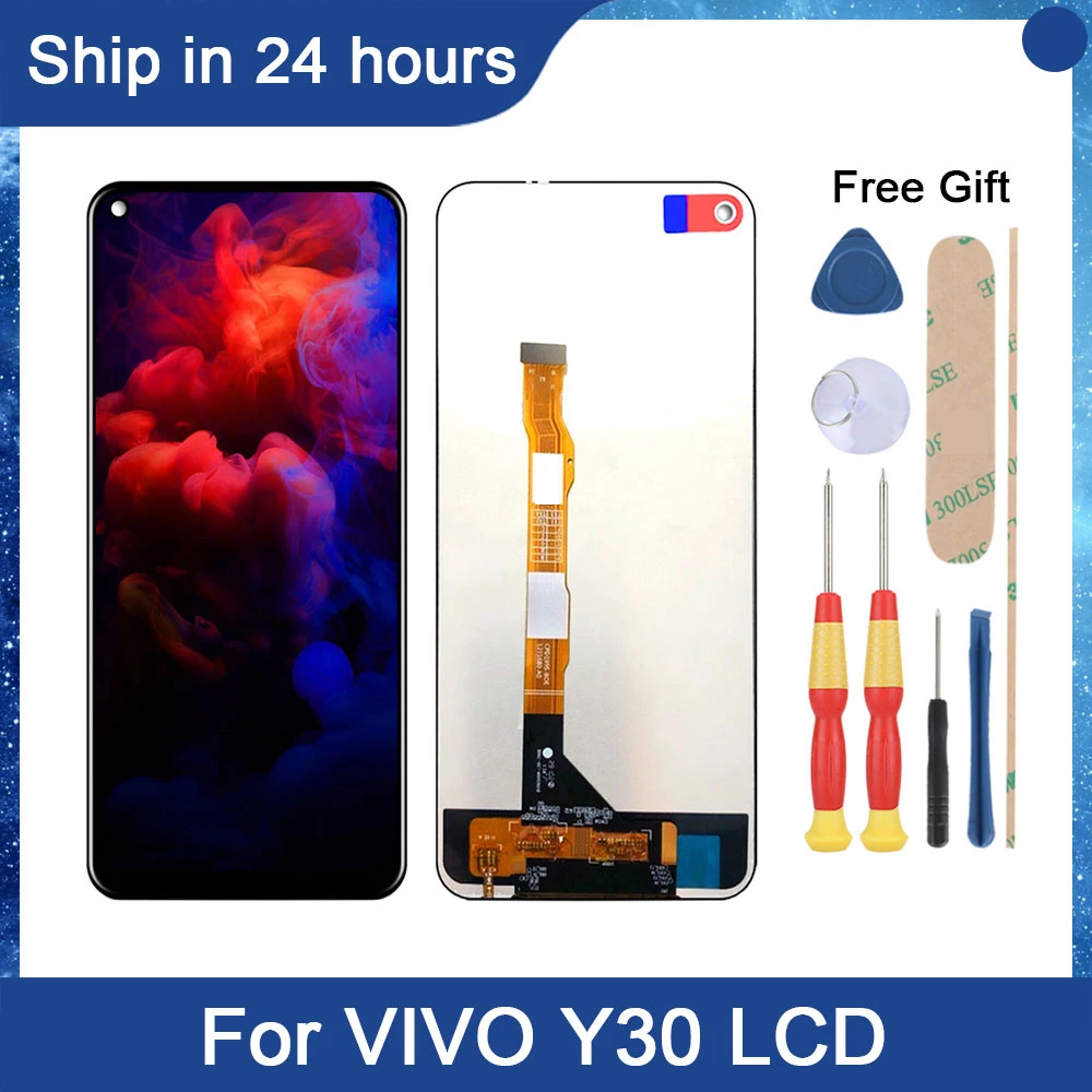 

Сенсорный ЖК-экран для VIVO Y30, 6,47 дюйма, с дигитайзером в сборе, для vivo y30 1938 V2034A, с заменой рамки