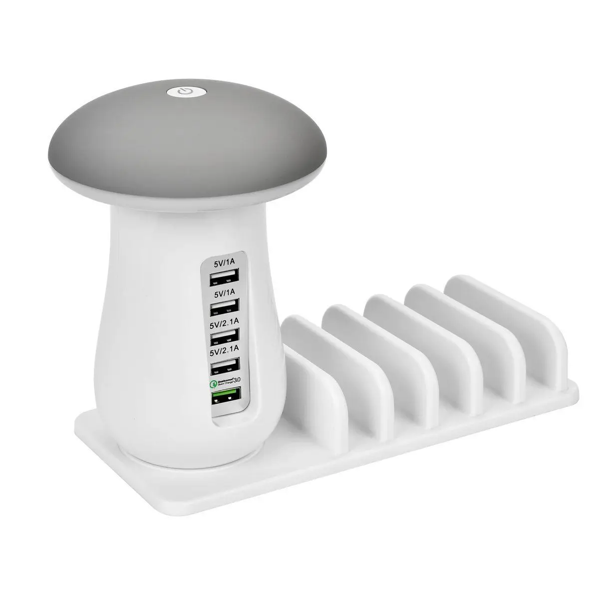 5 Multi Port USB Charging 5 Ports Station Desktop Phone Charger Mushroom Night Lamp Dock For IPhone Tablet