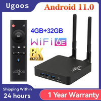 Ugoos AM8 Pro Smart TV Box Android 11.0 Amlogic S928X-J DDR4 4GB 32GB WiFi6 BT5.3 1000M 4K AM8 Set Top Box 8GB 64GB Media Player
