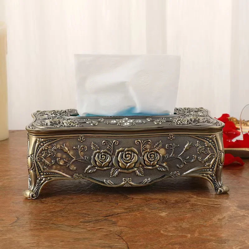 european-style-creative-metal-tissue-box-drawstring-paper-towel-holder-silver-white-for-living-room-restaurant-hotel-home-decor