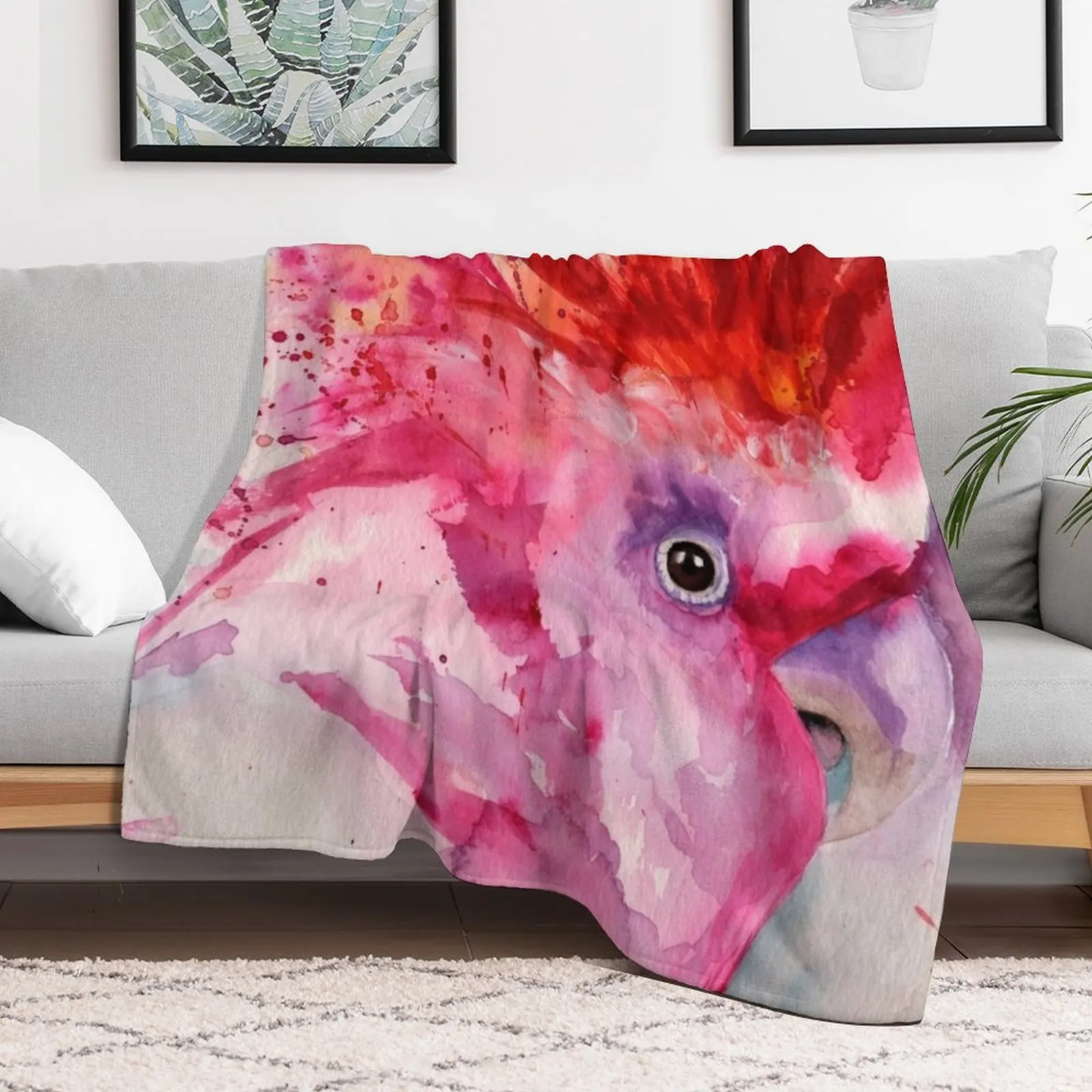 New Pink Cockatoo Throw Blanket warm winter blankets and throws Blankets