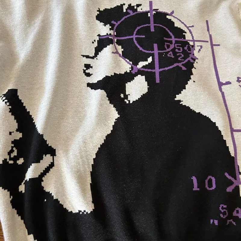 

Вязаный жаккардовый свитер свободного покроя для мужчин и женщин, Осень-зима