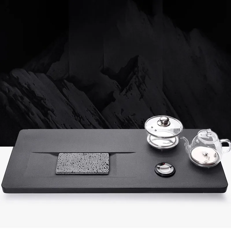 

Drainage Luxury Tea Tray Serving Wood Plates For Food Rectangle Living Room Tea Tray Oil Coasters Plateau Home Decorationgs