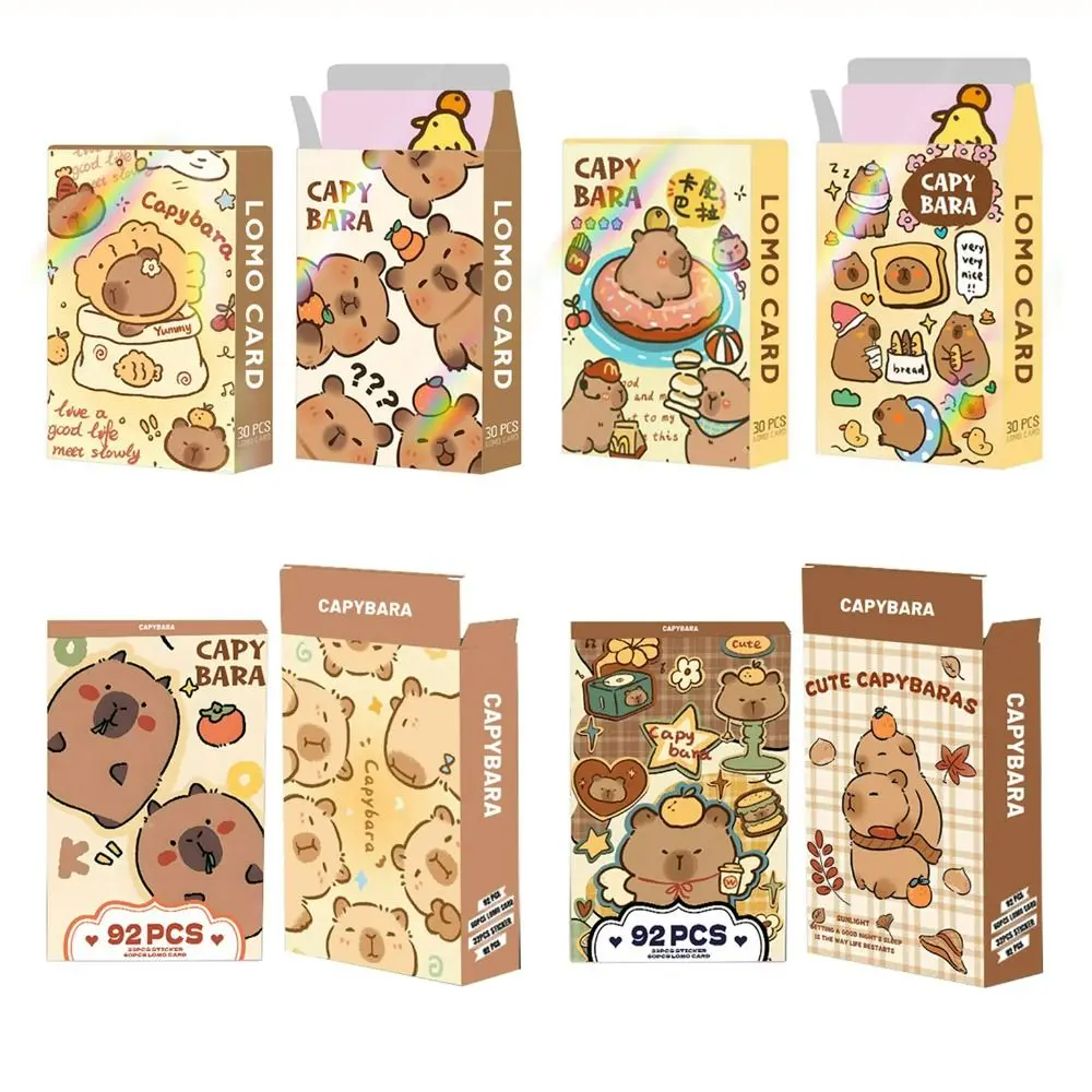

Portable Double-sided Capybara Photocards Cartoon Capybara HD Lomo Cards Glitter Collection Cards Gift