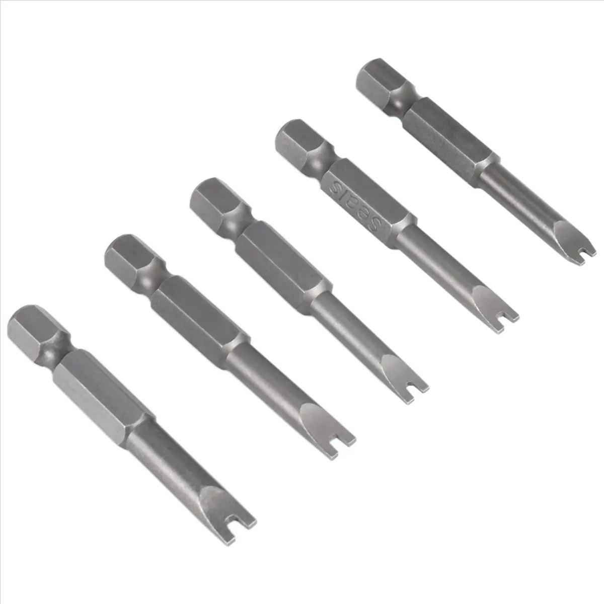 AT16 5Pcs Set Security Bit Set Tamper Proof Screwdriver Drill Bit Screw Driver Bits Hex Shank Magnetic U Shaped 1/4 inch Driver