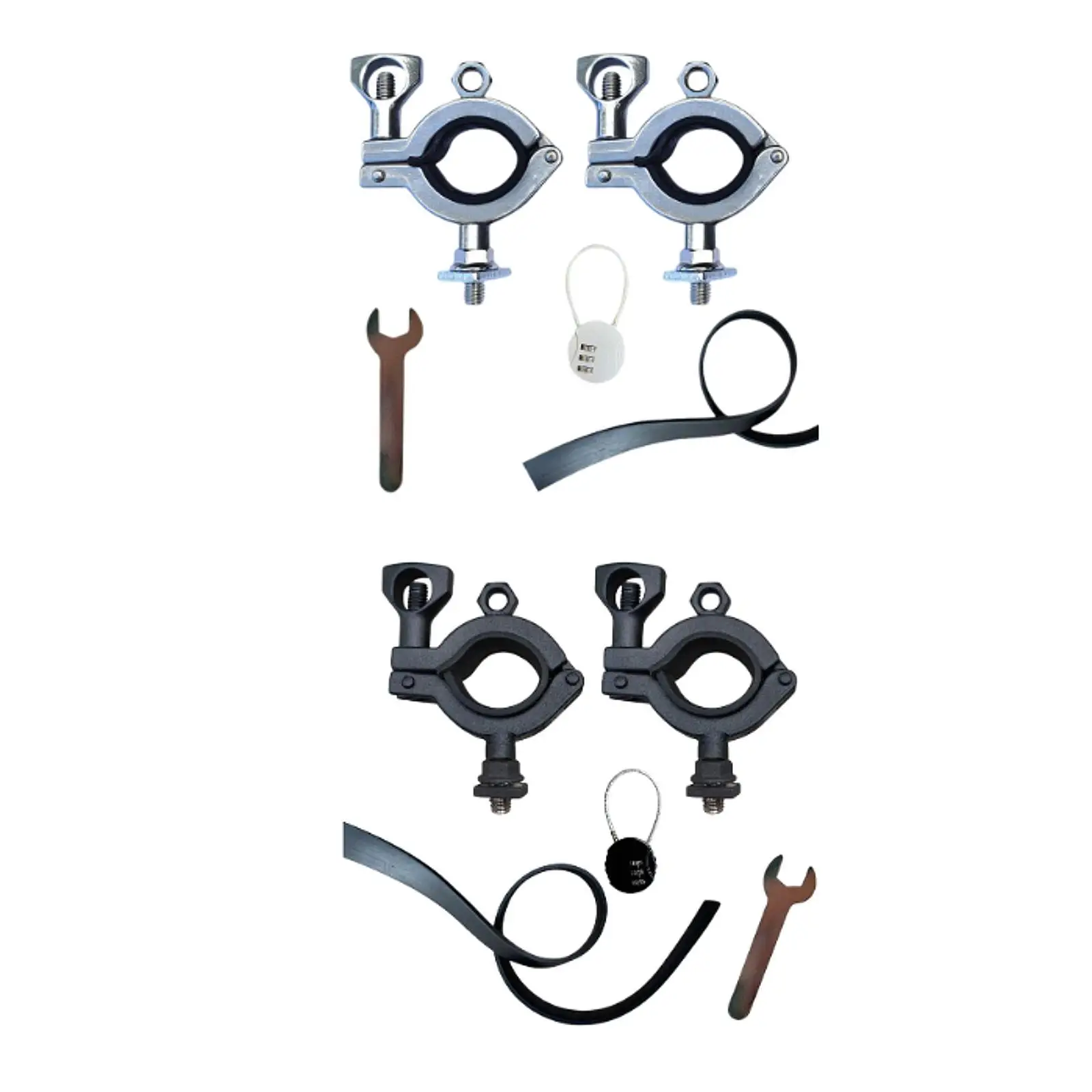 Roof Rack Shovel Mount Universal Stainless Steel Clamp Auto Overlanding Gear Holder for Camping Travel Off Road
