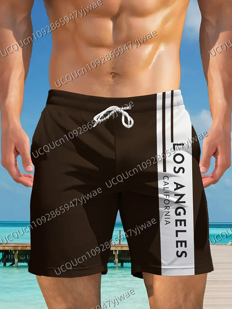 

Men's Los Angeles Print Beach Shorts Casual Unisex Gym Fitness Men's Shorts Summer Women Shorts Sport Beach Shorts