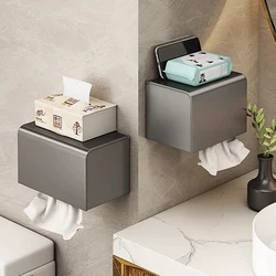 free punch Tissue Box no drill Bathroom Paper Towel Holder for Home Organizers Rack