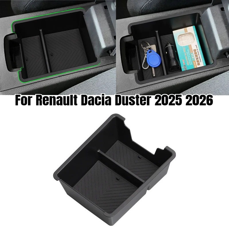 

for Renault Dacia Duster 2025 2026 Car Armrest Storage Box Interior Accessories Center Console Tray Tidying ABS