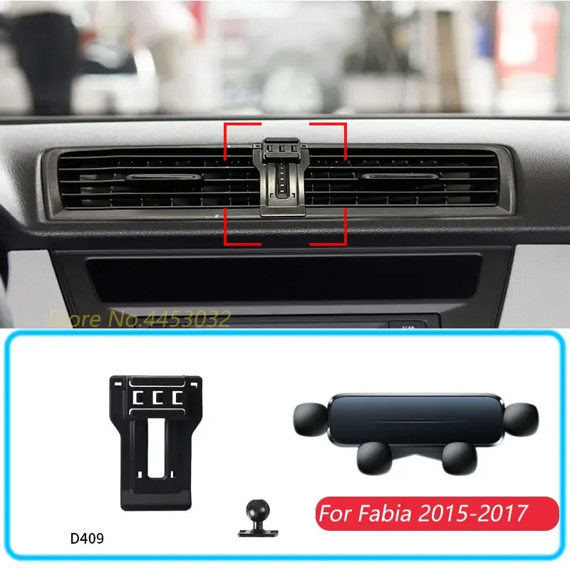 

Автомобильный держатель для телефона Skoda Fabia 2015-2017 с основанием, 1 комплект, горизонтальный гравитационный кронштейн для GPS мобильного телефона, подставка, крепление, аксессуары