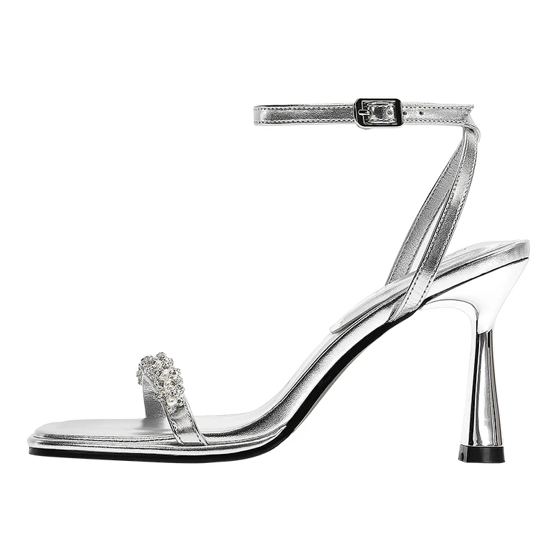 جديد مثير أنيق مأدبة حفلة عالية الكعب الصيف بلون بسيط مشبك الموضة مريحة صندل كاجوال للنساء #2