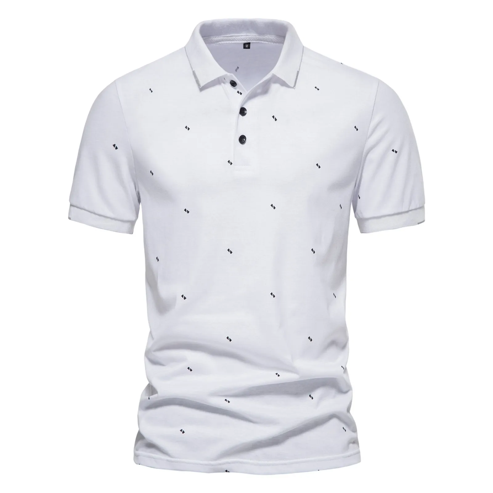 Camisetas de verano a la moda para hombre, camisa deportiva fresca y transpirable, Polo delgado de manga corta con solapa estamp