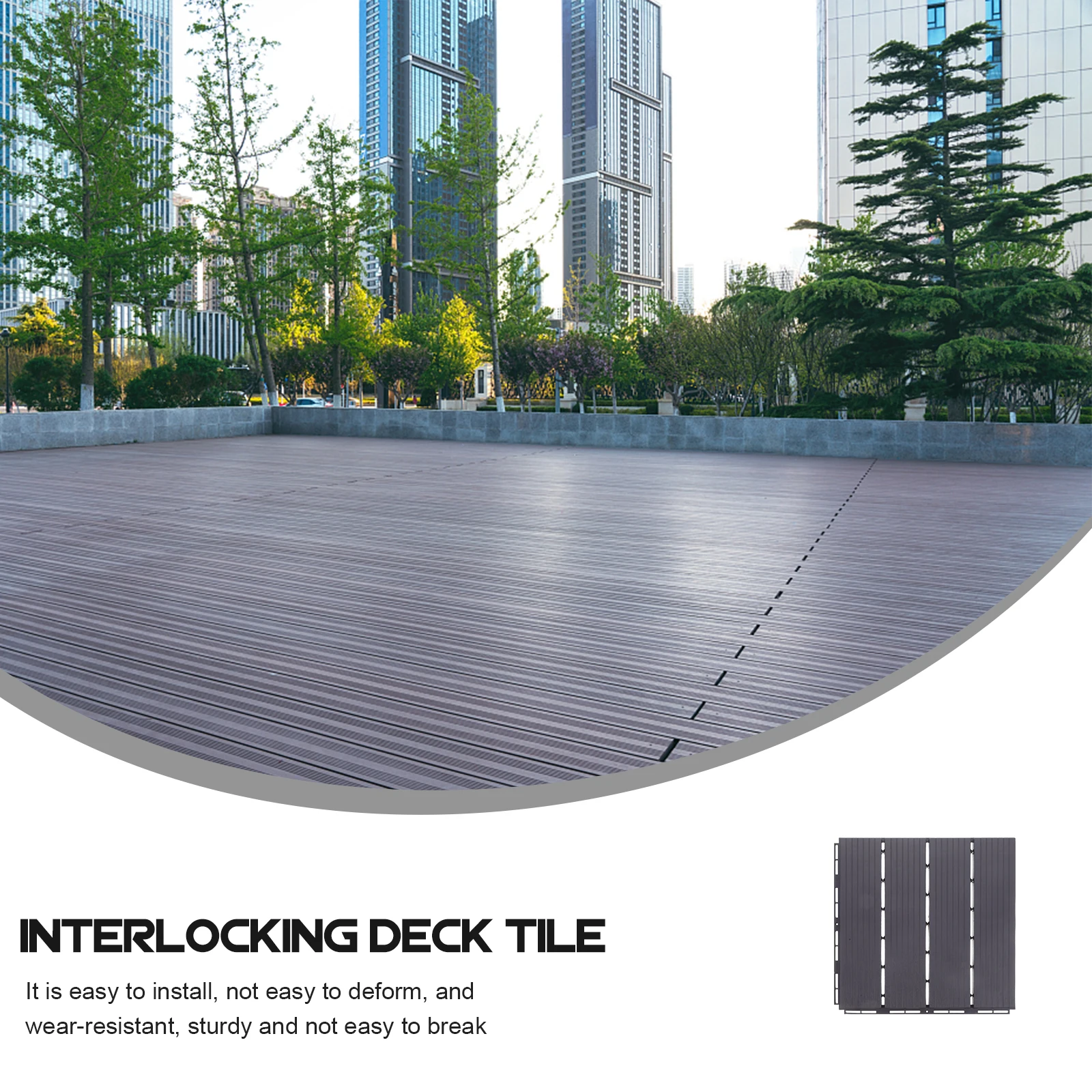 

Plastic Deck Tile Interlocking Patio Floors Floor Deck Terrace Decking Waterproof Outdoor Flooring Durable Garden Balcony
