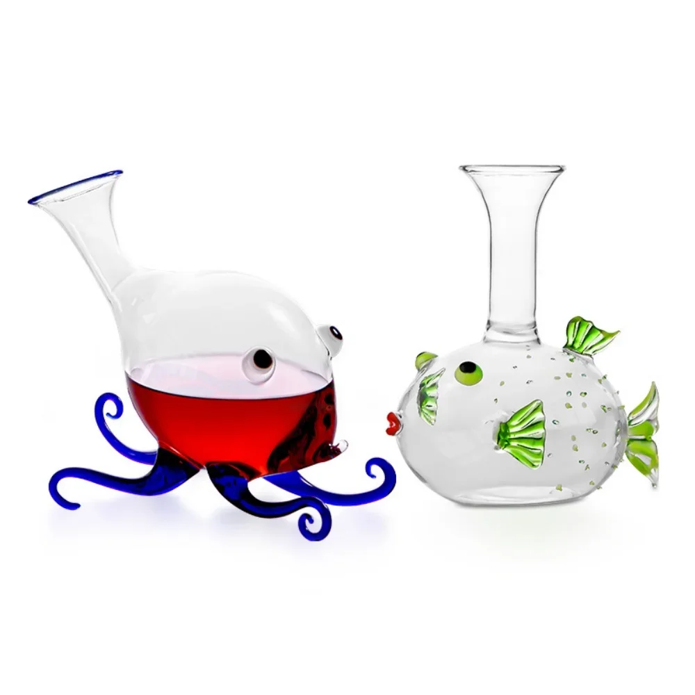 Creative Pufferfish Octopus Shape  Decanter Accessory for  Lovers Glass Red Wine Pitcher  Decanters
