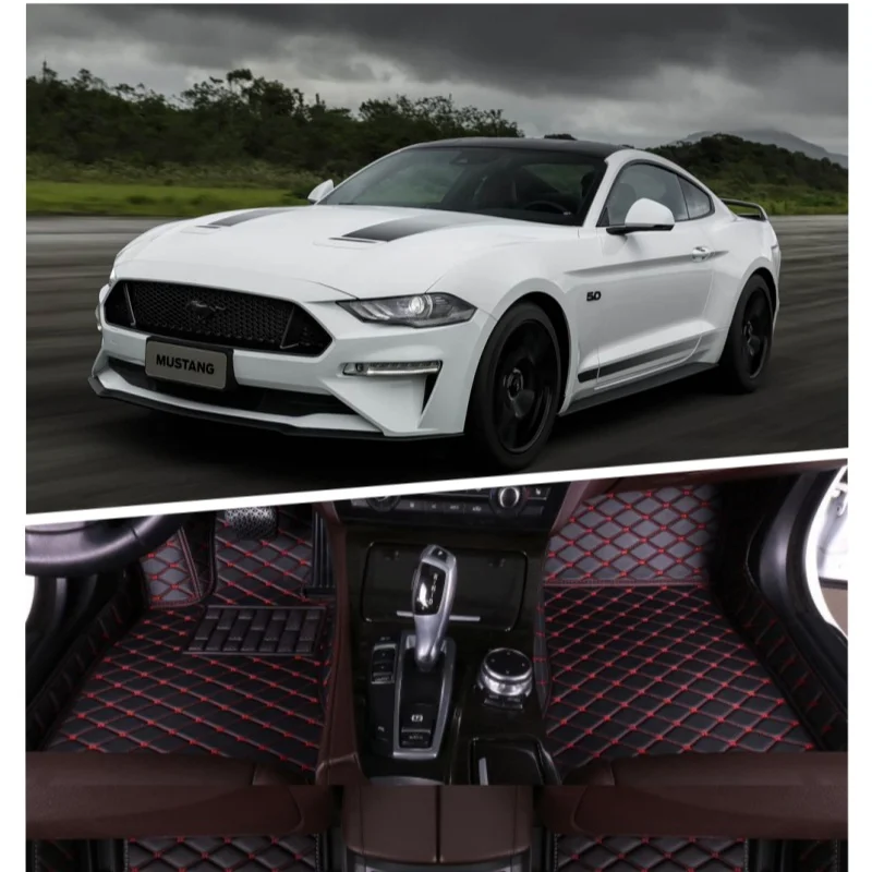 Customized luxury leather car mat suitable for Ford Mustang 2011 2019 2020 2021 2022 waterproof accessories car interior