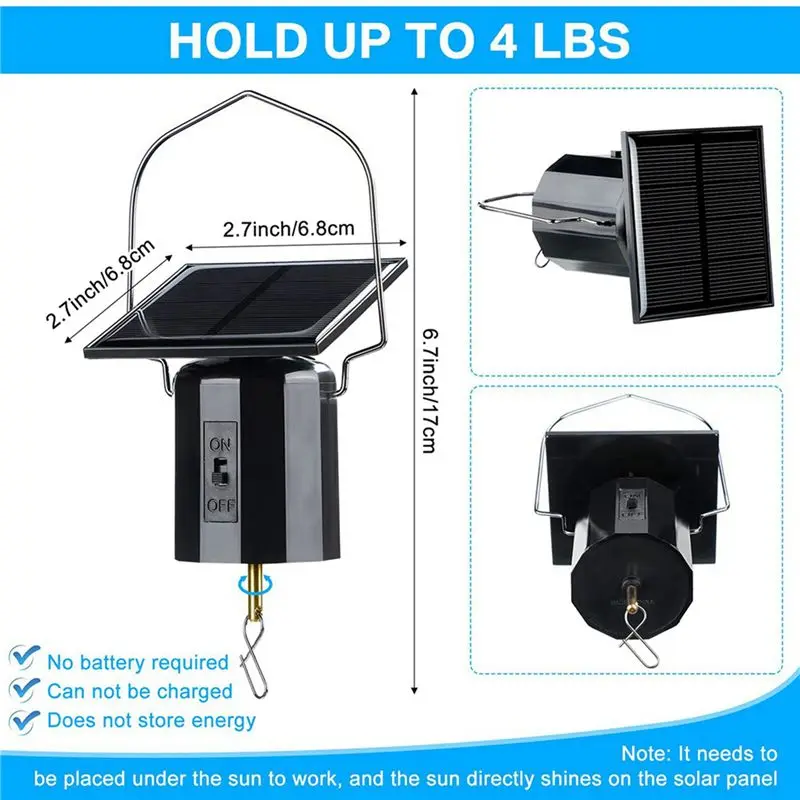 B84B 8Pcs Solar Powered Hanging Rotating Motor for Wind Spinner, Battery Operated Display Motor for Garden Yard Decor