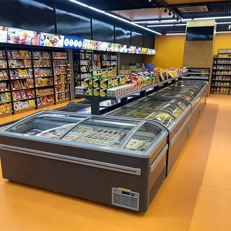 Frozen Food Display Freezer With R290 Refrigerant, Flexible Combination For Factory And Wholesale