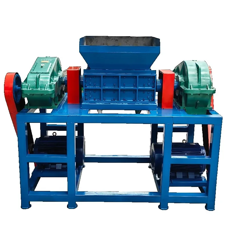 High Efficiency Double Shaft Shredder Low Noise Design Environment Friendly Industrial Waste Plastic Metal Recycling