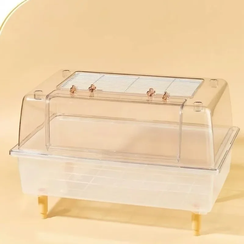 Stackable Transparent Acrylic Hamster House 60cm Large Space Crystal Cage For Syrian Hamster Breeding & Decoration