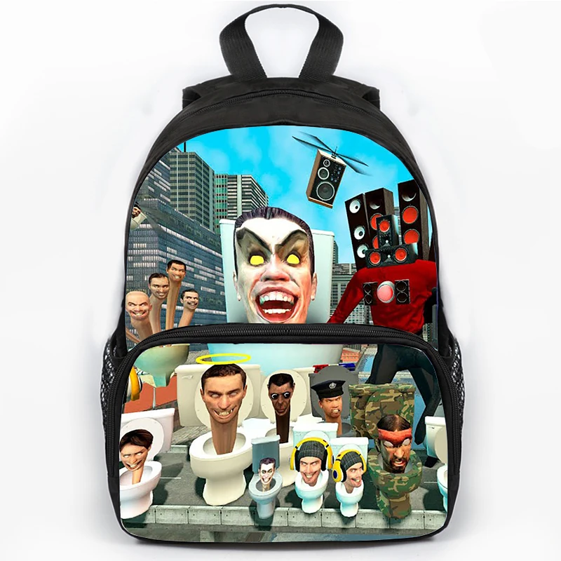 

3D Skibidi Toilet School Backpack High Quality Student Bookbag Children Satchel Anime Game Boys Schoolbag Travel Bagpack Men Bag