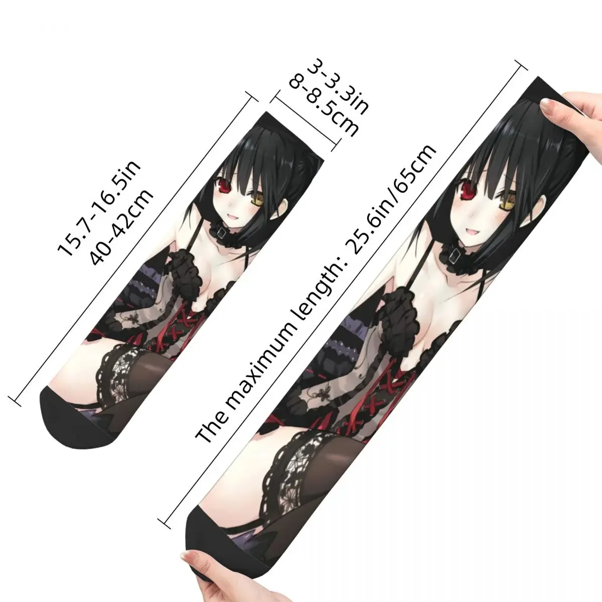 Cute Tokisaki Kurumi Socks Men Women Casual Date A Live Anime Socks Spring Summer Autumn Winter Middle Tube Stockings Gifts