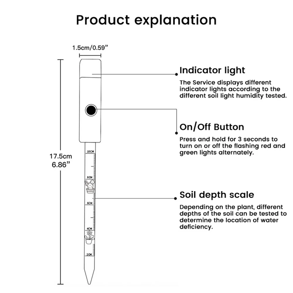 Universal Soil Moisture Sensor Soil Humidity Tester Garden Plant Detector Planting Humidity Meter For Home Planting