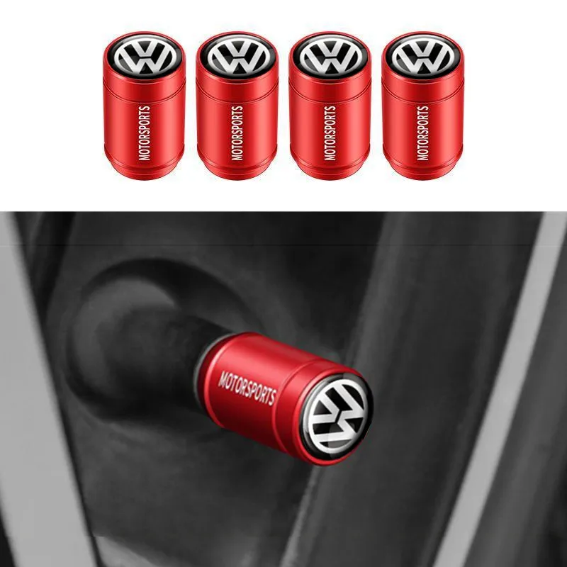 4PCS 3D Metal Tire Valve Caps Car Tyre Air Stems Cover Decorate For VW Volkswagen GTI Golf 7 Passat R Polo Passat Jetta MK6