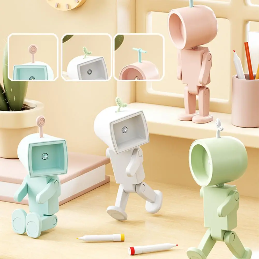 Astronaut Magnetic Night Light LED Mini Robot With Battery Powered Book Light Desktop Building Block Decoration Atmosphere Light