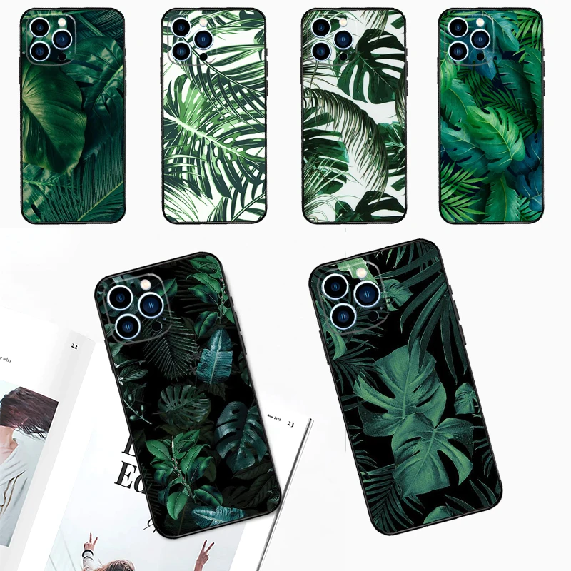 Tropical Green Plant Leaf Case For Samsung Galaxy A06 A56 A16 A36 A55 A35 A33 A53 A13 A23 A17 A54 A34 A14 A52 A32 A15