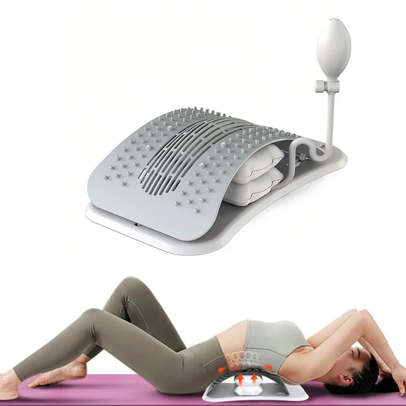 Back Stretcher for Pain Relief with Air Cushion Back Cracking Device Relieve Lumbar Disc Scoliosis Spine Decompression