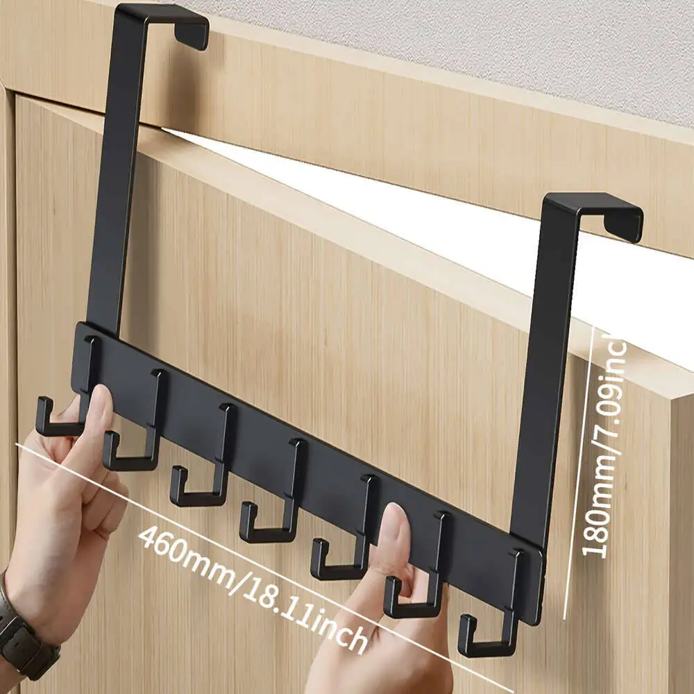 مع 6 خطافات، نمط عصري بدون حفر، منظم ملابس، خطاف باب المدخل، خطاف مثبت على الحائط #5