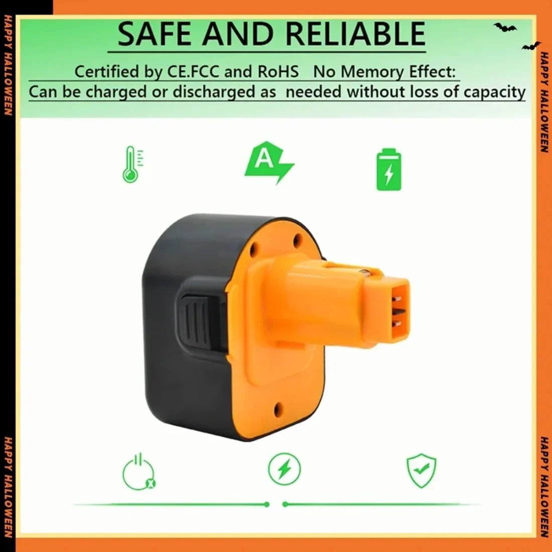 For Dewalt Tool Battery NI-NH 12V, 12800mAh DE9074 DC9071 DE9037 DE907 DE9075 DW9071 DW9072 DW9074 DC727 DC756 DC980 DC981