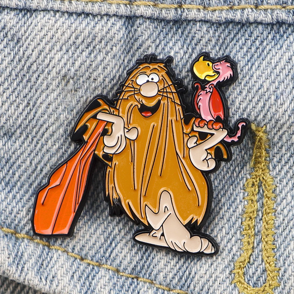 Captain Caveman Enamel Pins Cartoon Figures Badges Metal Lapel Brooch For Backpacks Brooches Fashion Jewelry Accessories Gifts