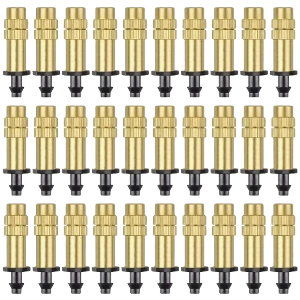 Adjustable Brass Misting Nozzle Heads For Garden Irrigation System Drip Sprinkler For Lawn Plant Watering Cooling Use
