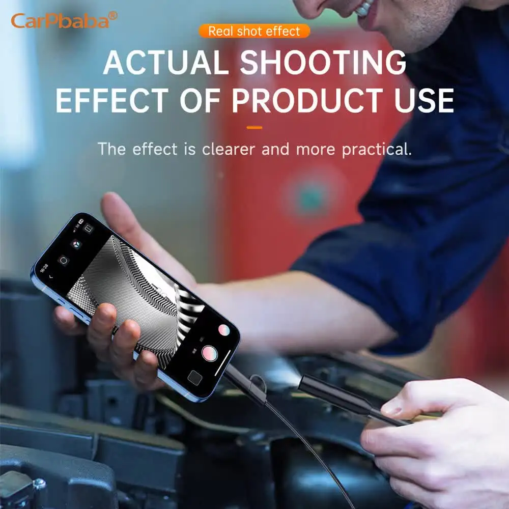 Carpbaba 300W Android Endoscope Inspection Camera 2 in 1 IOS Type-C Mini Camera for IOS iphone Waterproof Pipeline Borescope