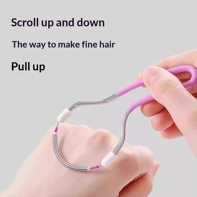Portable Spring Facial Epilator Manual Face Hair Remover Tool for Lip Chin Cheek Fine Peach Fuzz Removal