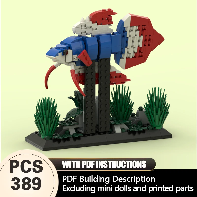

Creators Animal Series Model MOC Building Bricks Betta Splendens Modular Technology Gifts Holiday Assemble Children Toys Suit