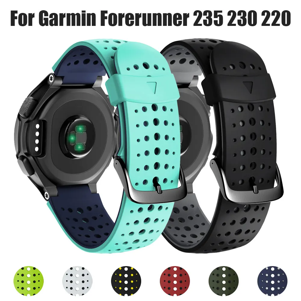 Pulseira de silicone de dois tons para garmin forerunner 235/220/230 pulseira de relógio de substituição para garmin forerunner 630 735xt