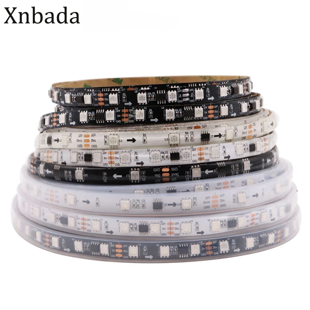 WS2811B Led Strip 5050 RGB Addressable Led Pixel Strip Light Full Colors Ribbon Flexible Digital Led Tape 1 Ic Control 3 DC12V