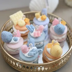 Emulational Macarons Candle Silicone Mold Fondant Baking Mould Candy Cake Biscuit Making Tools Kitchen Supplies Candle Moulds