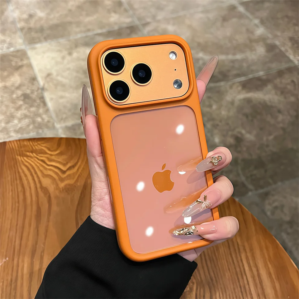 Funda de lujo de silicona avanzada con bordes suaves y parte trasera transparente para iPhone 18 17 Pro 17 Pro Max, a prueba de golpes con panel trasero duro 2